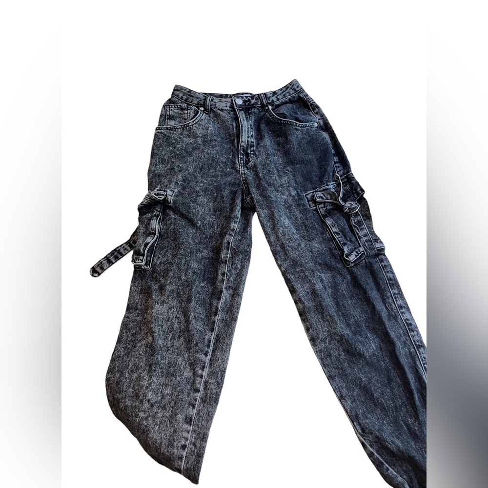 Garage Washed Black Denim Joggers